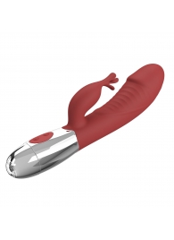 Красный вибратор со стимулятором клитора Rasmussen - 19,8 см. - Baile