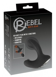 Черная анальная вибропробка с функцией расширения RC Butt Plug with 3 functions - Orion - в Липецке купить с доставкой