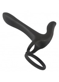 Черная насадка на член с вибрацией Couple’s Vibrator - Orion - в Липецке купить с доставкой