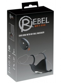 Черная вибронасадка для эрекции и стимуляции мошонки Cock ring with RC ball massager - Orion - в Липецке купить с доставкой