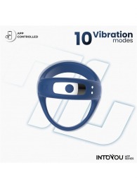 Синее интерактивное эрекционное виброкольцо Rank - Intoyou - в Липецке купить с доставкой