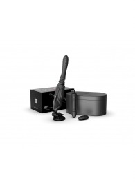 Черная секс-машина с функцией нагрева, насадками и присоской Sesh - Zalo - купить с доставкой в Липецке