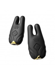 Черные виброзажимы на соски Nave - Zalo