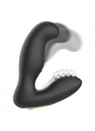 Черный вибромассажер простаты с ротацией и пультом ДУ - Ibiza - в Липецке купить с доставкой