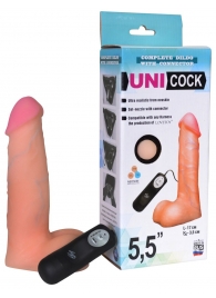 Фаллическая насадка Харнесс UNICOCK 5,5  с вибрацией - 17 см. - LOVETOY (А-Полимер) - купить с доставкой в Липецке