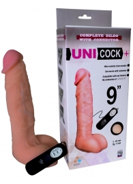Фаллическая насадка Харнесс UNICOCK 9  с вибрацией - 24 см. - LOVETOY (А-Полимер) - купить с доставкой в Липецке