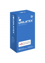 Классические презервативы Unilatex Natural Plain - 12 шт. + 3 шт. в подарок - Unilatex - купить с доставкой в Липецке