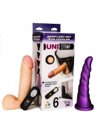 Вибрострапон с двумя насадками UniStrap - 18 и 18 см. - LOVETOY (А-Полимер) - купить с доставкой в Липецке