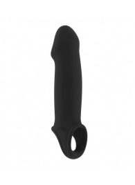 Чёрная насадка с подхватом Stretchy Penis Extension No.33 - Shots Media BV - в Липецке купить с доставкой