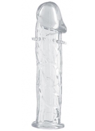 Гладкая прозрачная насадка с усиками под головкой - 12,5 см. - Toyfa Basic - в Липецке купить с доставкой