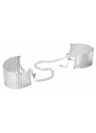 Серебристые наручники-браслеты Desir Metallique Handcuffs - Bijoux Indiscrets - купить с доставкой в Липецке