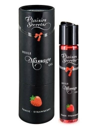 Массажное масло с ароматом клубники Huile de Massage Gourmande Fraise des Bois - 59 мл. - Plaisir Secret - купить с доставкой в Липецке