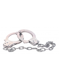 Наручники из металла с длинной цепочкой CHROME HANDCUFFS METAL HANDCUFFS W. KEY - NMC - купить с доставкой в Липецке