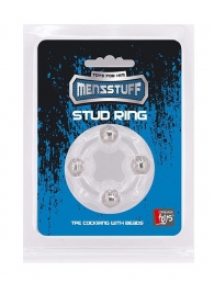 Эрекционное кольцо с 4 бусинами MENZSTUFF STUD RING CLEAR - Dream Toys - в Липецке купить с доставкой