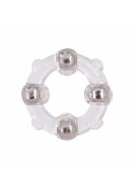 Эрекционное кольцо с 4 бусинами MENZSTUFF STUD RING CLEAR - Dream Toys - в Липецке купить с доставкой