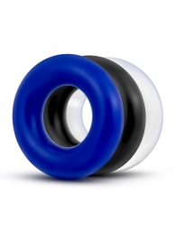 Набор из 3 разноцветных колец Stay Hard Donut Rings - Blush Novelties - в Липецке купить с доставкой