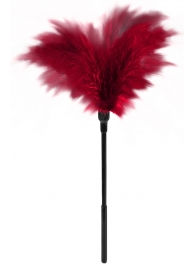 Пластиковая метелочка с красными пёрышками Small Feather Tickler - 32 см. - Blush Novelties - купить с доставкой в Липецке