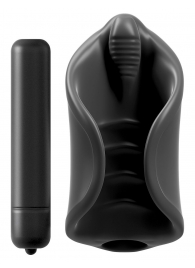 Чёрный мастурбатор Vibrating Silicone Stimulator с вибрацией - Pipedream - в Липецке купить с доставкой