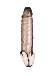 Дымчатая фаллическая насадка с подхватом и закрытой головкой - 16,2 см. - ToyFa - в Липецке купить с доставкой