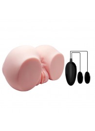 Телесный мастурбатор с двумя любовными тоннелями и вибрацией - Baile - в Липецке купить с доставкой
