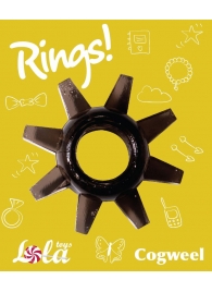 Чёрное эрекционное кольцо Rings Cogweel - Lola Games - в Липецке купить с доставкой