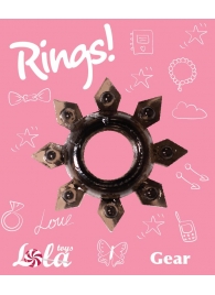 Чёрное эрекционное кольцо Rings Gear - Lola Games - в Липецке купить с доставкой