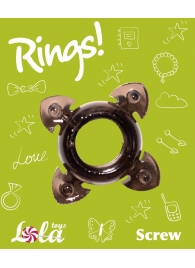 Чёрное эрекционное кольцо Rings Screw - Lola Games - в Липецке купить с доставкой