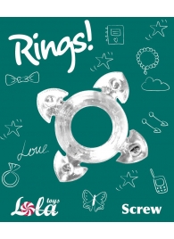 Прозрачное эрекционное кольцо Rings Screw - Lola Games - в Липецке купить с доставкой