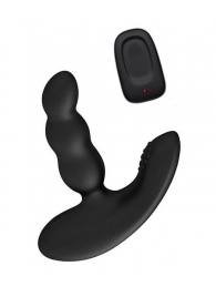 Черный силиконовый стимулятор простаты Levett Nitoc с пультом ДУ - Levett - в Липецке купить с доставкой