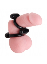 Двойное эрекционное кольцо Dual Stretch To Fit Cock and Ball Ring - XR Brands - в Липецке купить с доставкой