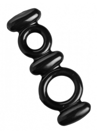 Двойное эрекционное кольцо Dual Stretch To Fit Cock and Ball Ring - XR Brands - в Липецке купить с доставкой