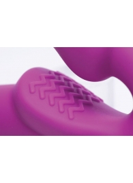 Ярко-розовый безремневой вибрострапон Evoke Vibrating Strapless Silicone Strap-on Dildo - XR Brands - купить с доставкой в Липецке