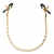 Чёрные с золотом зажимы на соски Gold Chain Nipple Clamps - Pipedream - купить с доставкой в Липецке