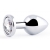 Серебристая анальная пробка с прозрачным стразом - 7,2 см. - Anal Jewelry Plug - купить с доставкой в Липецке