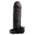 Чёрная вибронасадка с кольцом Vibrating Real Feel 2 Extension - 16 см. - Pipedream - в Липецке купить с доставкой