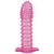 Гелевая розовая насадка с шипами - 12 см. - Toyfa Basic - в Липецке купить с доставкой
