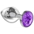 Малая серебристая анальная пробка Diamond Purple Sparkle Small с фиолетовым кристаллом - 7 см. - Lola Games - купить с доставкой в Липецке