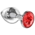 Большая серебристая анальная пробка Diamond Red Sparkle Large с красным кристаллом - 8 см. - Lola Games - купить с доставкой в Липецке