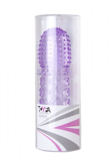 Насадка гелевая фиолетовая с точками, шипами и наплывами - 13,5 см. - Toyfa Basic - в Липецке купить с доставкой