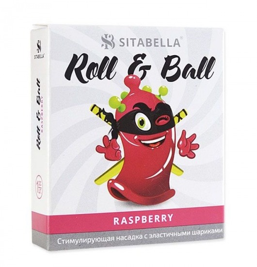 Стимулирующий презерватив-насадка Roll   Ball Raspberry - Sitabella - купить с доставкой в Липецке