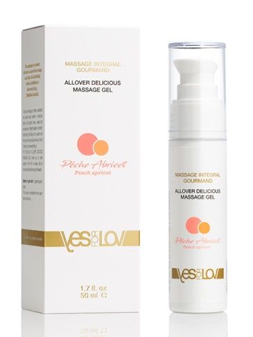 Универсальный массажный гель-смазка Allover Delicious Massage Gel с ароматом персика и аброкоса - 50 мл. - YESforLOV - купить с доставкой в Липецке