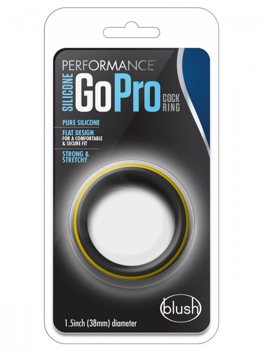 Черно-желтое силиконовое эрекционное кольцо Silicone Go Pro Cock Ring - Blush Novelties - в Липецке купить с доставкой