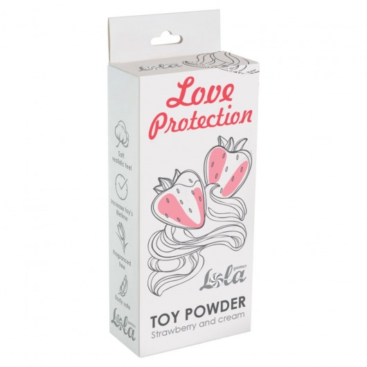 Пудра для игрушек Love Protection с ароматом клубники со сливками - 30 гр. - Lola Games - купить с доставкой в Липецке