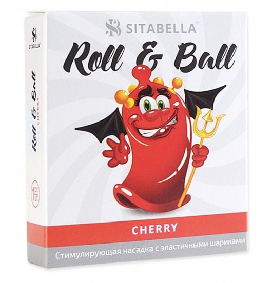 Стимулирующий презерватив-насадка Roll   Ball Cherry - Sitabella - купить с доставкой в Липецке