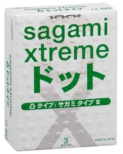 Презервативы Sagami Xtreme SUPER DOTS с точками - 3 шт. - Sagami - купить с доставкой в Липецке