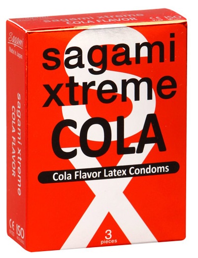 Ароматизированные презервативы Sagami Xtreme COLA - 3 шт. - Sagami - купить с доставкой в Липецке