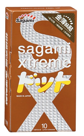 Презервативы Sagami Xtreme FEEL UP с точечной текстурой и линиями прилегания - 10 шт. - Sagami - купить с доставкой в Липецке