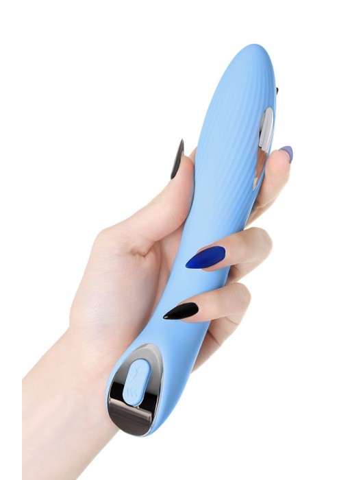 Голубой силиконовый вибратор с электростимуляцией TESLA G-POINT - 21 см. - ToyFa - купить с доставкой в Липецке