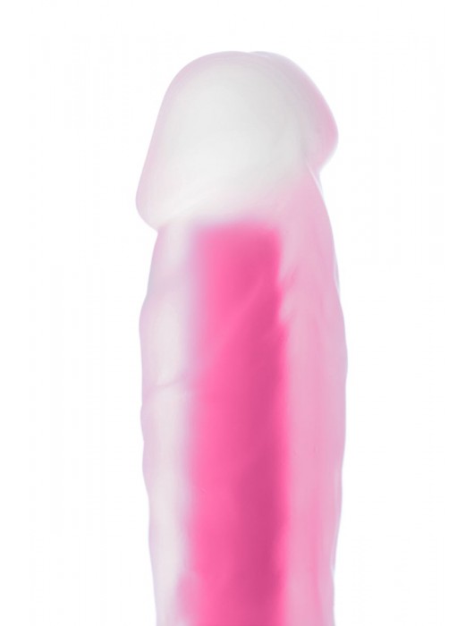 Прозрачно-розовый фаллоимитатор, светящийся в темноте, Clark Glow - 22 см. - ToyFa