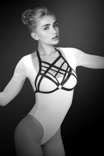 Черная упряжь на грудь Clara - Bijoux Pour Toi - купить с доставкой в Липецке